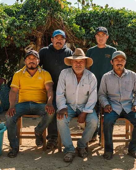 Mezcaleros gathered together in the village